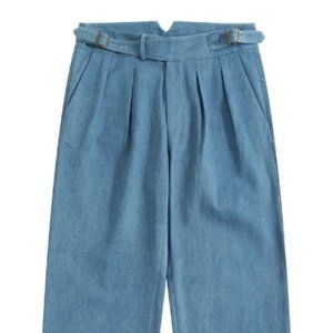 Stonewashed Japanese Denim Gurkha Pants